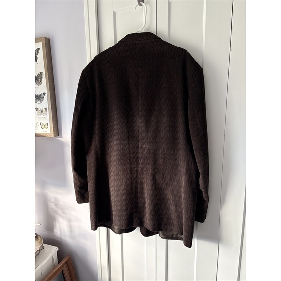 Monsieur Adolfo 46L Brown Chevron Corduroy‎ Mens Blazer Jacket Sport Coat - Picture 11 of 12